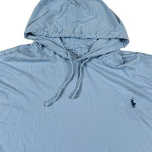 Polo Ralph Lauren Lightweight Short Sleeve Pullover Hoodie Pony Blue Mens 3XB